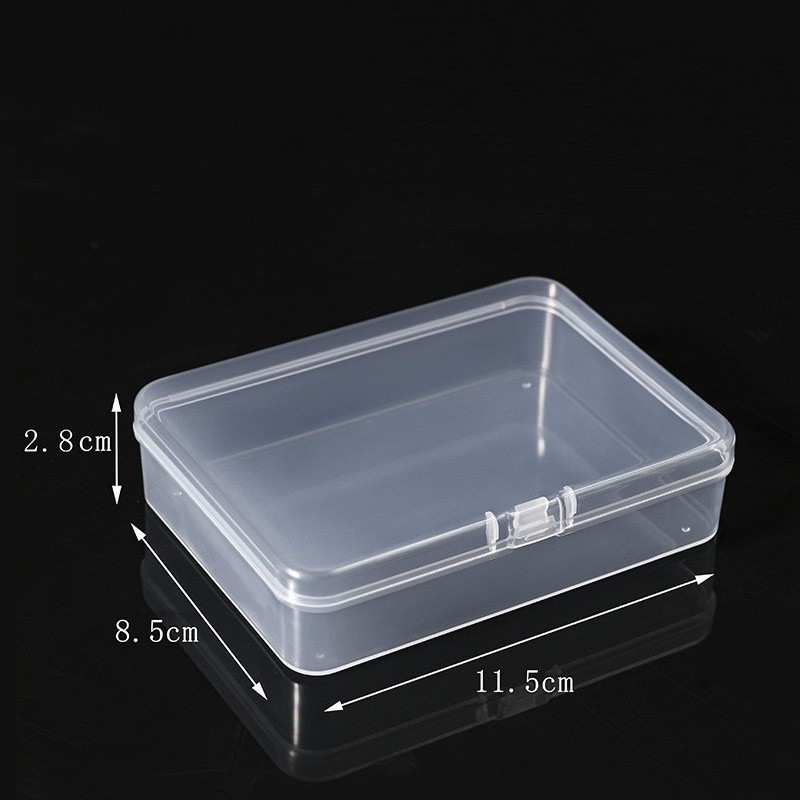 Caja de almacenamiento de bloques de construcción, caja clasificadora rectangular de plástico, caja de almacenamiento rectangular transparente.