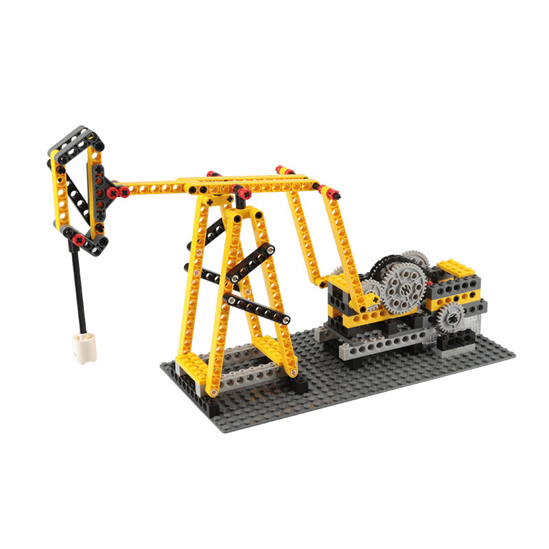 Compatible con juegos de bloques de construcción de partículas pequeñas, juego educativo 4 en 1 con bomba de aceite motorizada de tipo viga.
