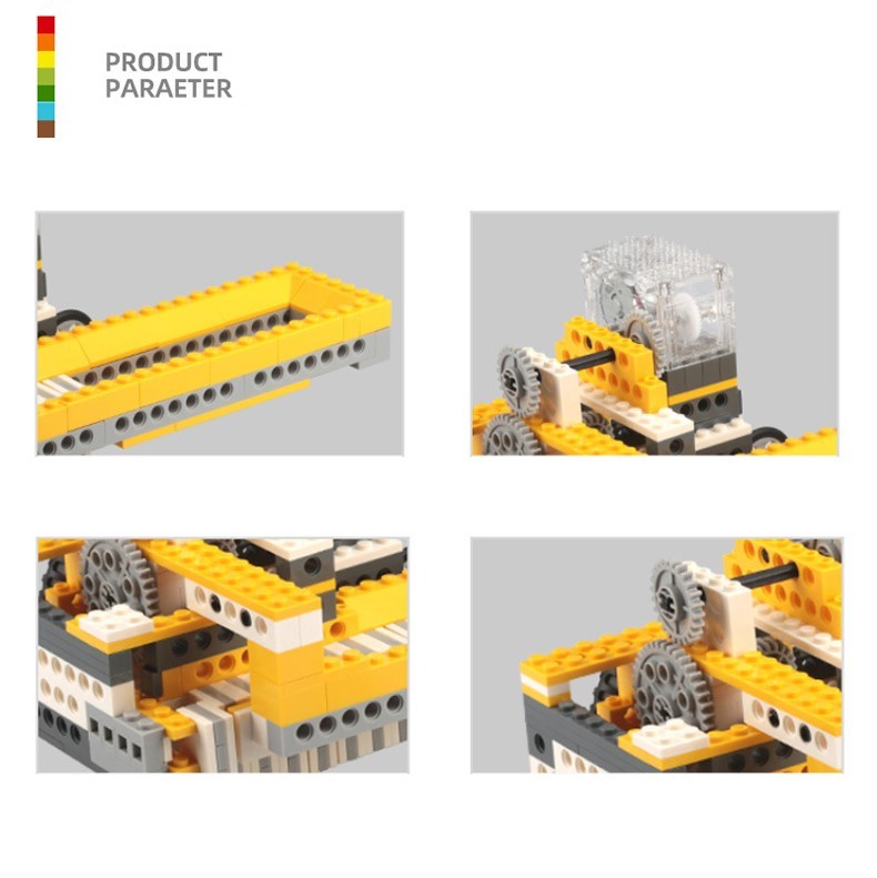Compatible con juegos de bloques de construcción de partículas pequeñas, juego educativo 4 en 1 con bomba de aceite motorizada de tipo viga.