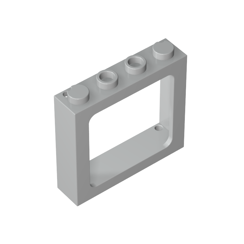 Ventana de tren de 1 x 4 x 3 con orificios para contraventanas y montantes sólidos en los extremos-MyGobricksEs