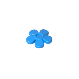 Accesorio para la cabeza Flor con 5 pétalos lisos y alfiler-MyGobricksEs