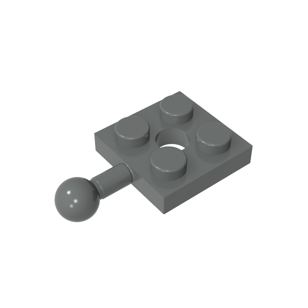 Placa Especial 2x2 con Bola de Remolque y Agujero-MyGobricksEs