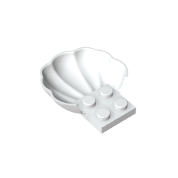 Parte del cuerpo del animal, media concha de almeja/vieira con 4 tachuelas-MyGobricksEs