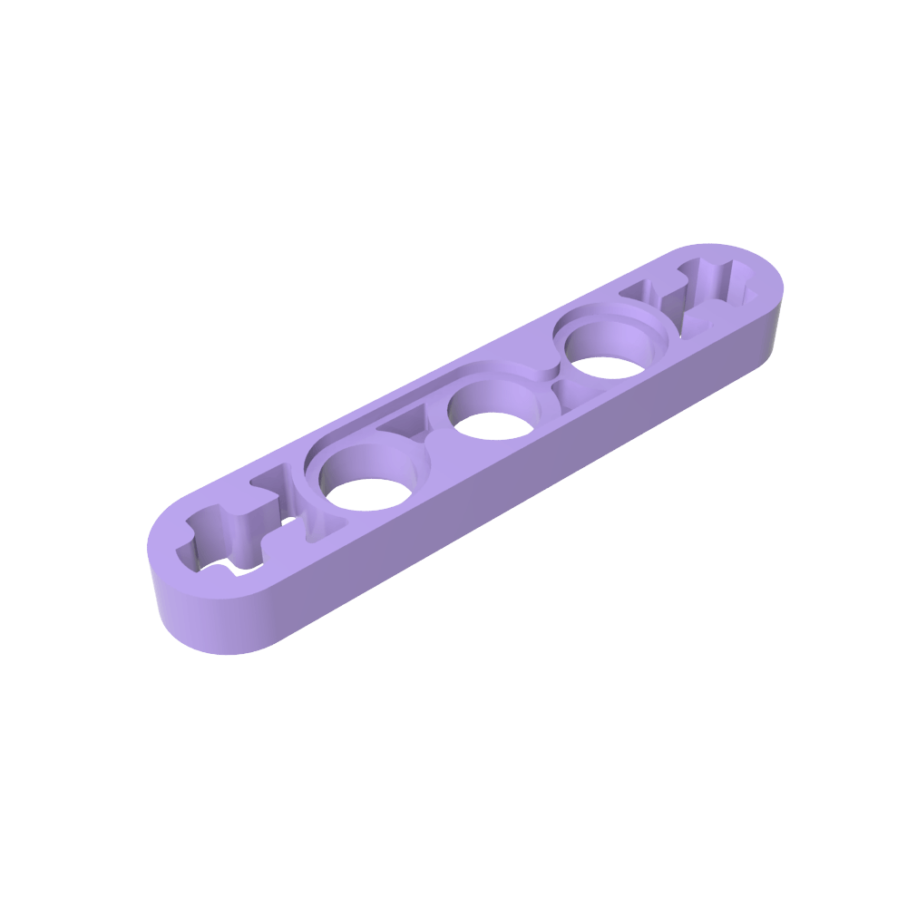 Viga técnica 1 x 5 delgada con orificios para ejes en los extremos-MyGobricksEs