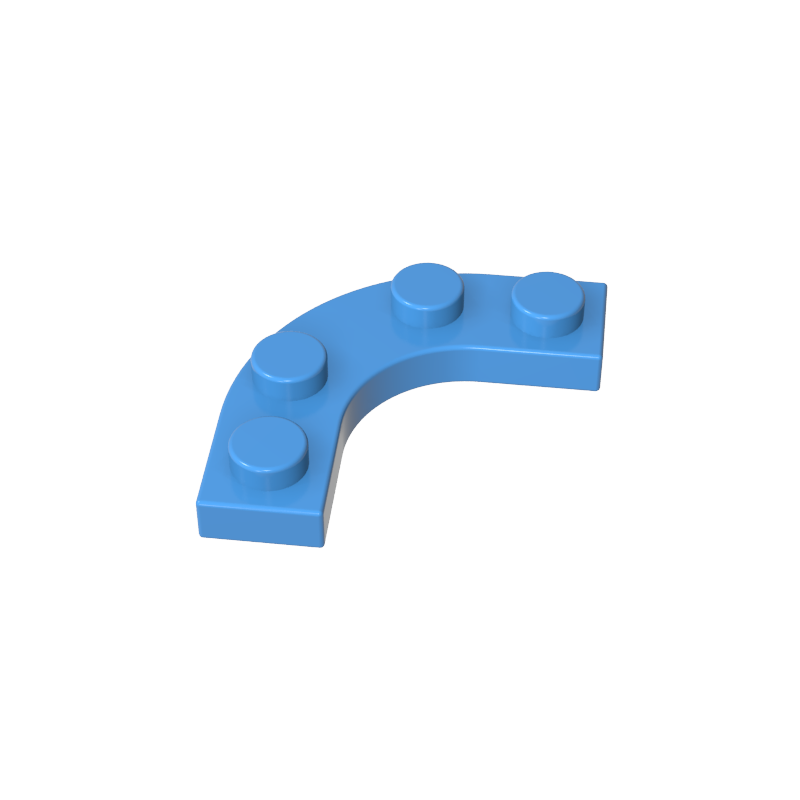 3x3 curved rounded corner plate