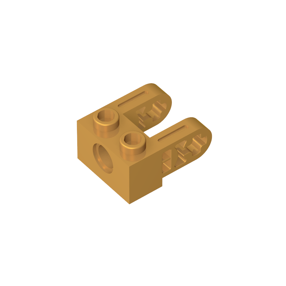 Ladrillo técnico 1 x 2 con agujeros y extensiones de doble viga-MyGobricksEs