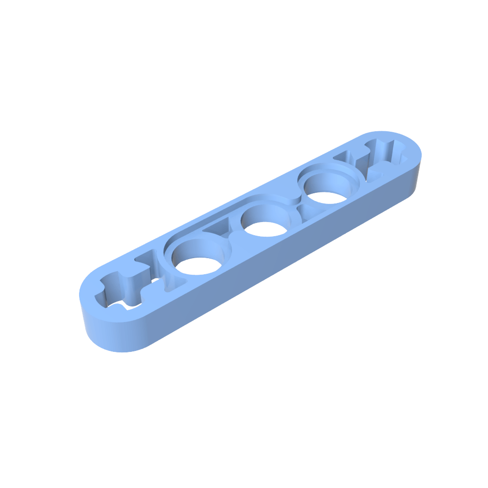 Viga técnica 1 x 5 delgada con orificios para ejes en los extremos-MyGobricksEs