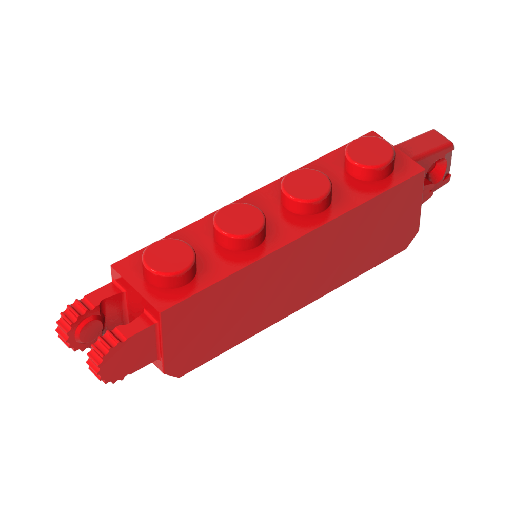 Bisagra de ladrillo de 1 x 4 con bloqueo con 1 dedo en el extremo vertical y 2 dedos en el extremo vertical-MyGobricksEs