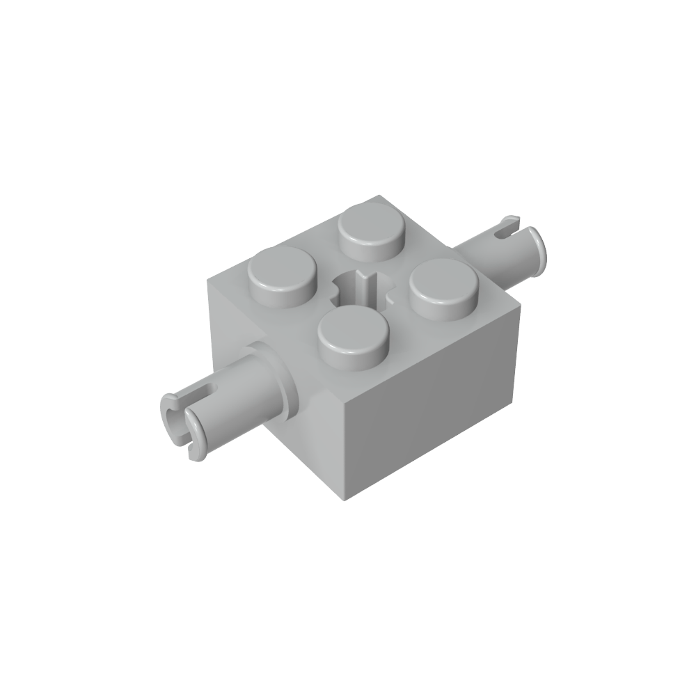 Ladrillo especial 2 x 2 con 2 pasadores y agujero para eje-MyGobricksEs
