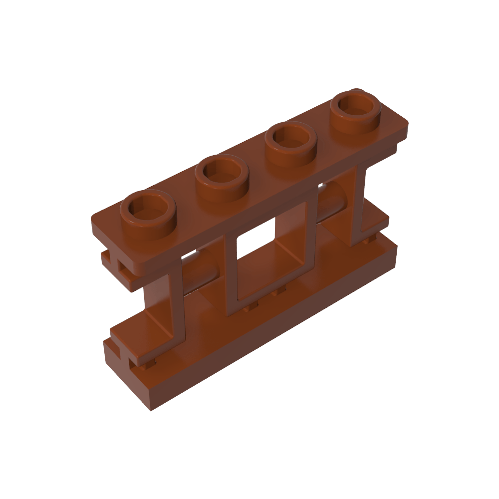 Cerca de celosía asiática ornamental de 1 x 4 x 2 con 4 montantes-MyGobricksEs