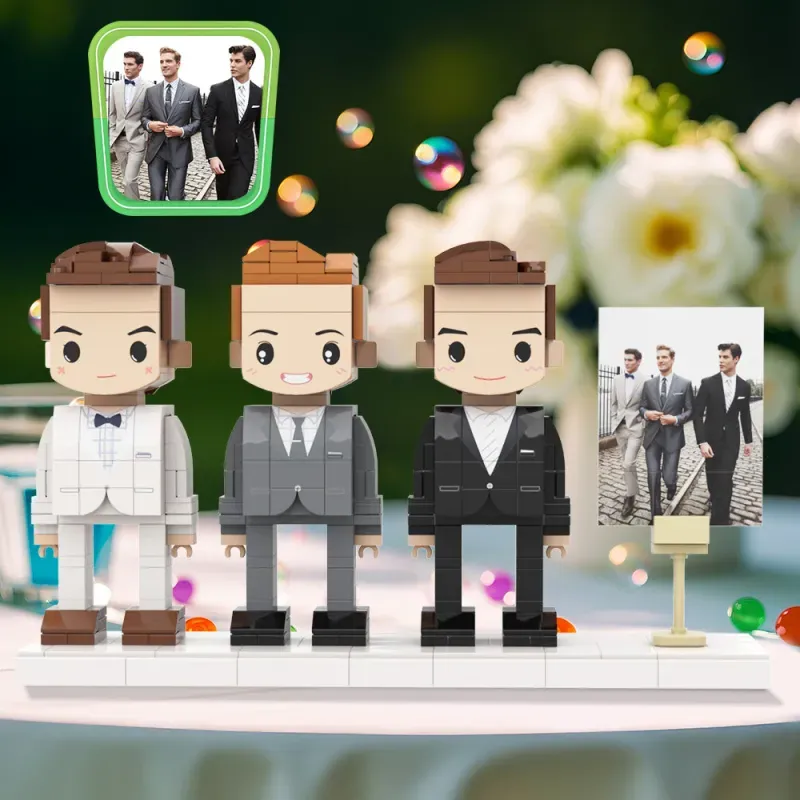Figuras de ladrillos personalizadas con marco de fotos, minifiguras personalizadas de 1 a 3 ladrillos, el mejor regalo para San Valentín, bodas, cumpleaños, día de la madre y Navidad.