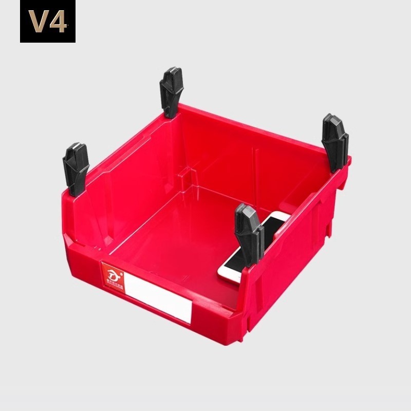 Caja de clasificación de piezas con montaje posterior, caja de almacenamiento de herramientas modular, caja de clasificación de boca inclinada