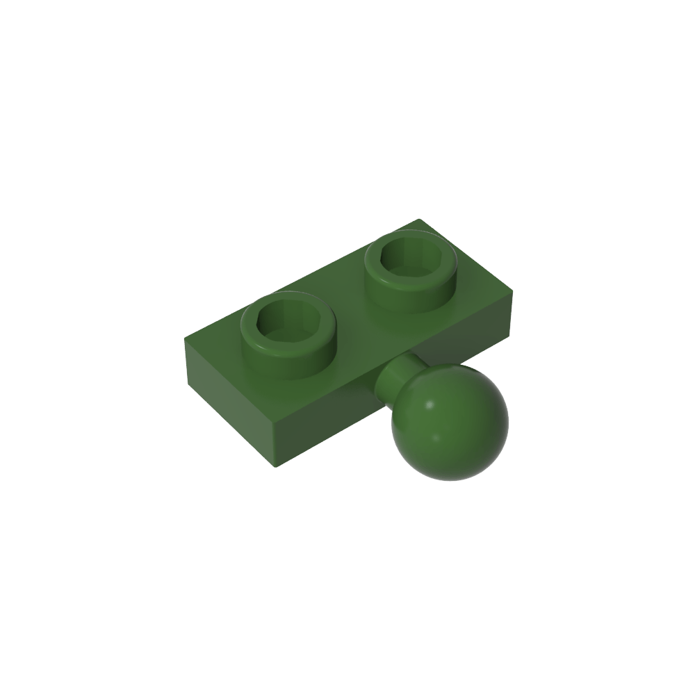 Placa especial 1 x 2 con bola de remolque central lateral de 5,9 mm-MyGobricksEs