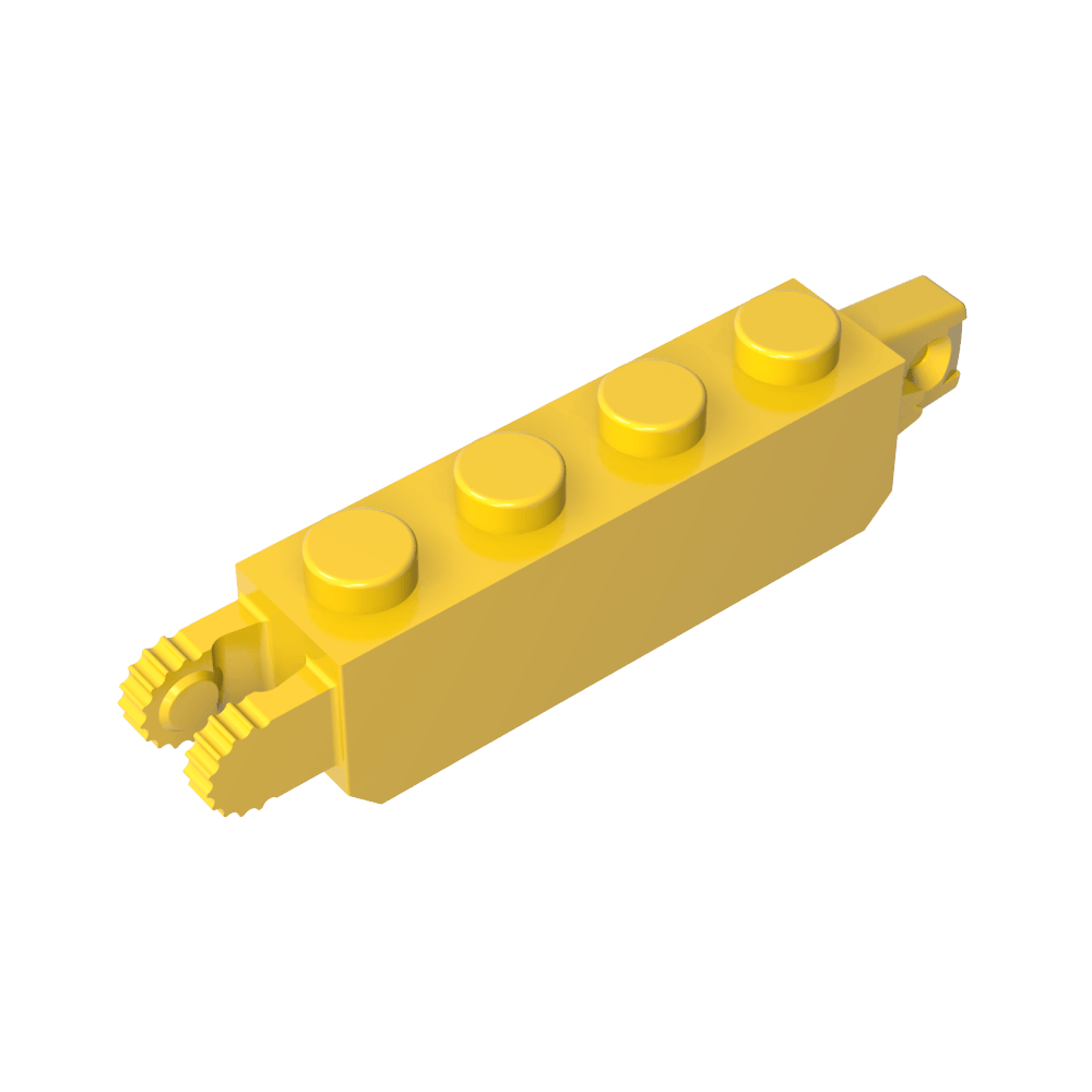 Bisagra de ladrillo de 1 x 4 con bloqueo con 1 dedo en el extremo vertical y 2 dedos en el extremo vertical-MyGobricksEs