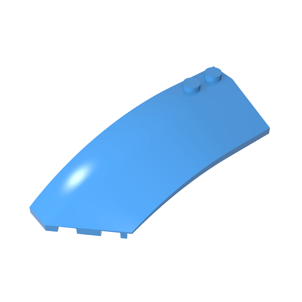 Cuña curva 8 x 3 x 2 abierta izquierda [lisa]-MyGobricksEs