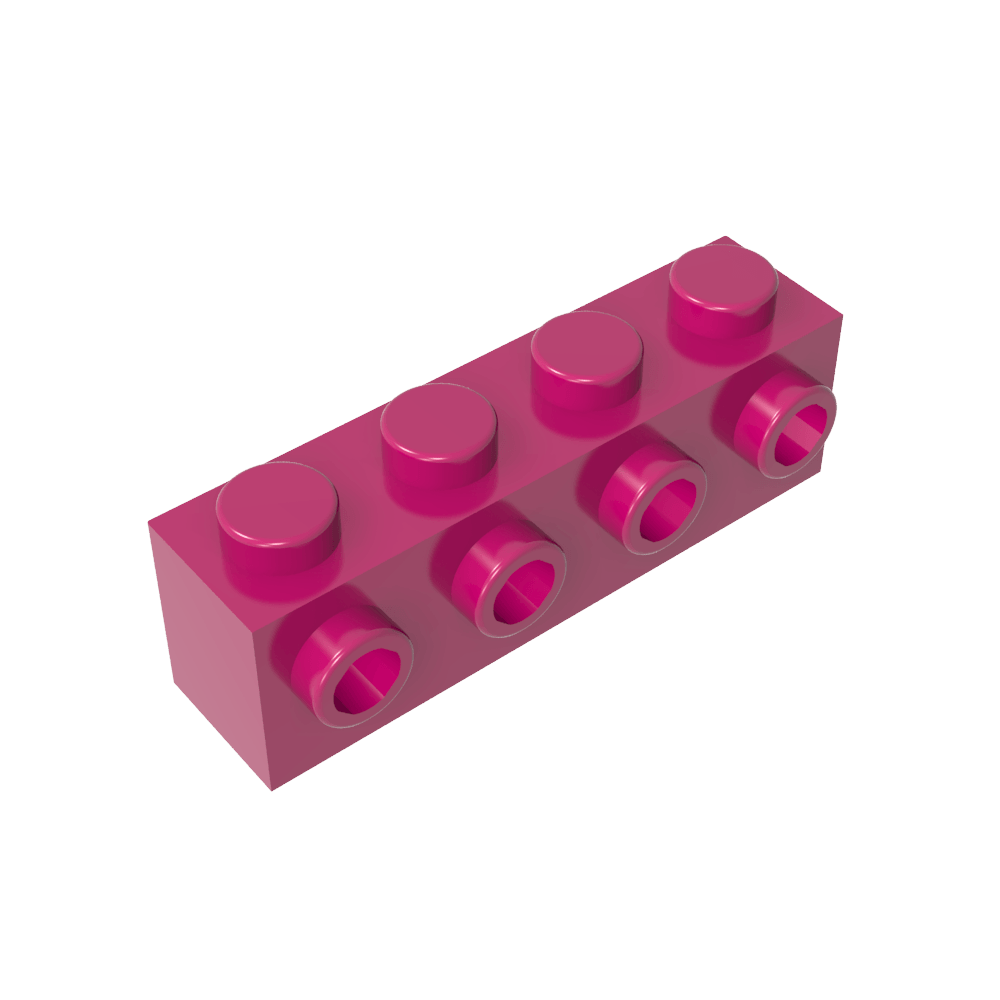 Ladrillo especial 1 x 4 con 4 montantes en un lado-MyGobricksEs