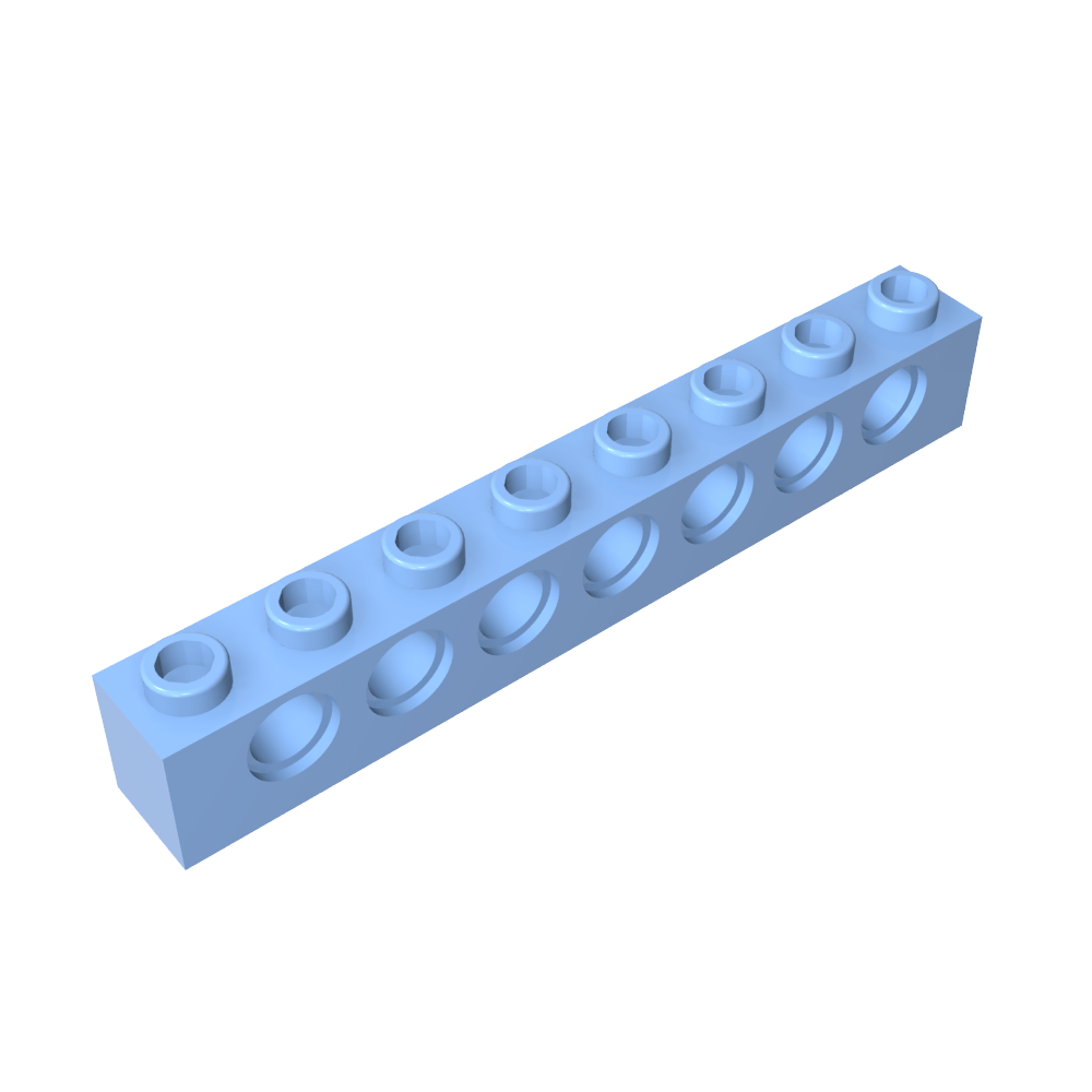 Ladrillo técnico 1 x 8 [7 agujeros]-MyGobricksEs