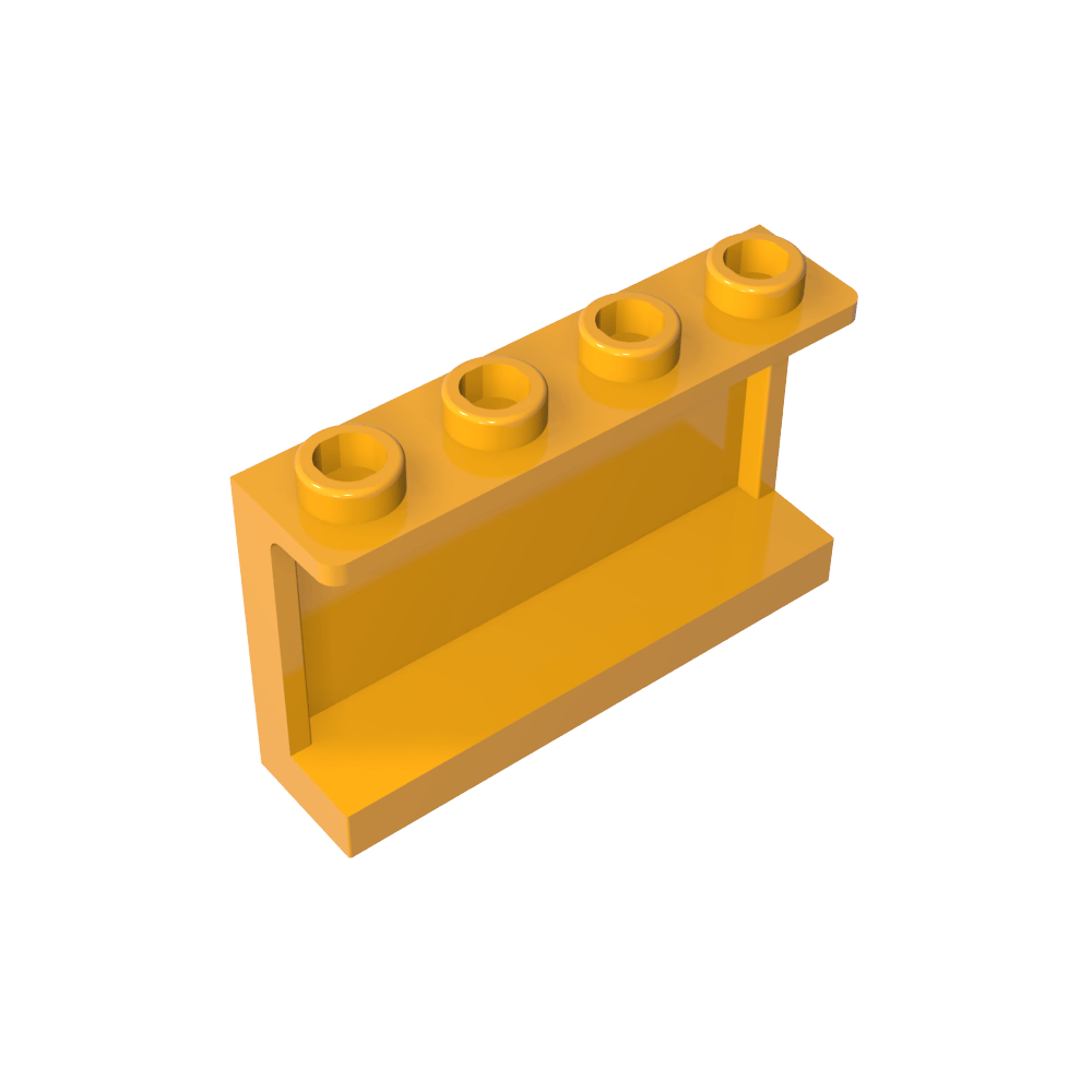 Panel 1 x 4 x 2 con soportes laterales - Montantes huecos-MyGobricksEs