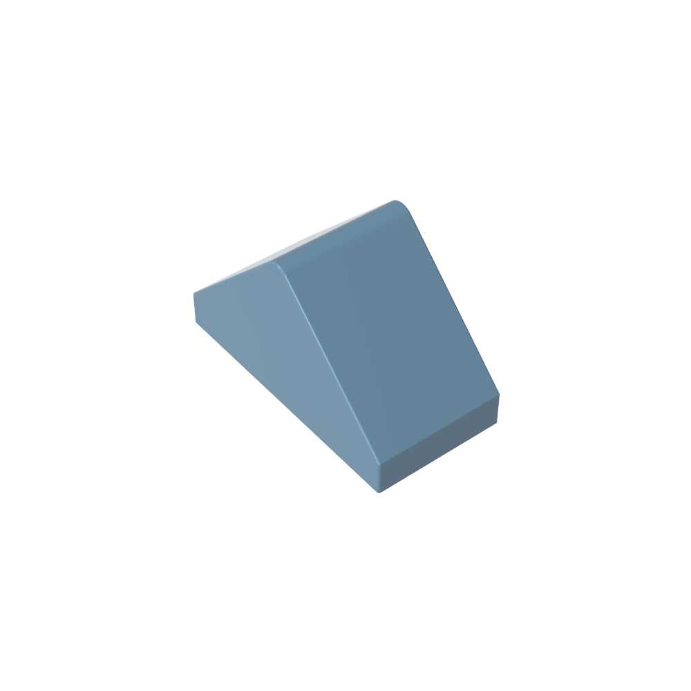 Pendiente 45° 2 x 1 Doble con Pasador Inferior Ovoide-MyGobricksEs