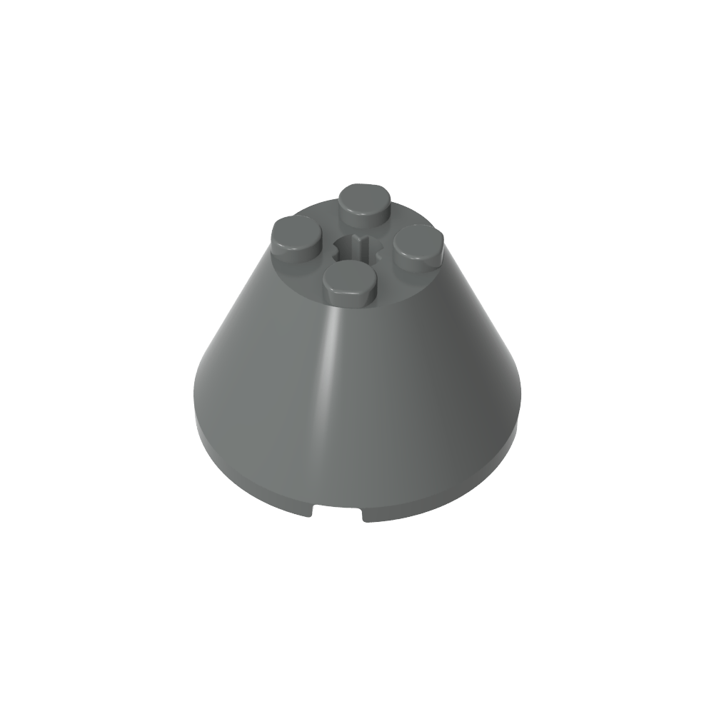 Cono 4 x 4 x 2 con orificio para eje [Simple]-MyGobricksEs