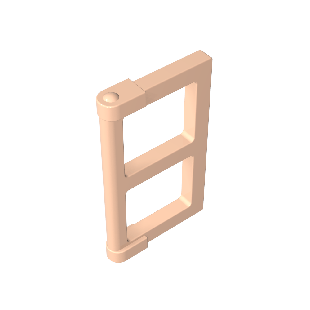 Ventana de 1 x 2 x 3 paneles con pestañas gruesas en las esquinas-MyGobricksEs