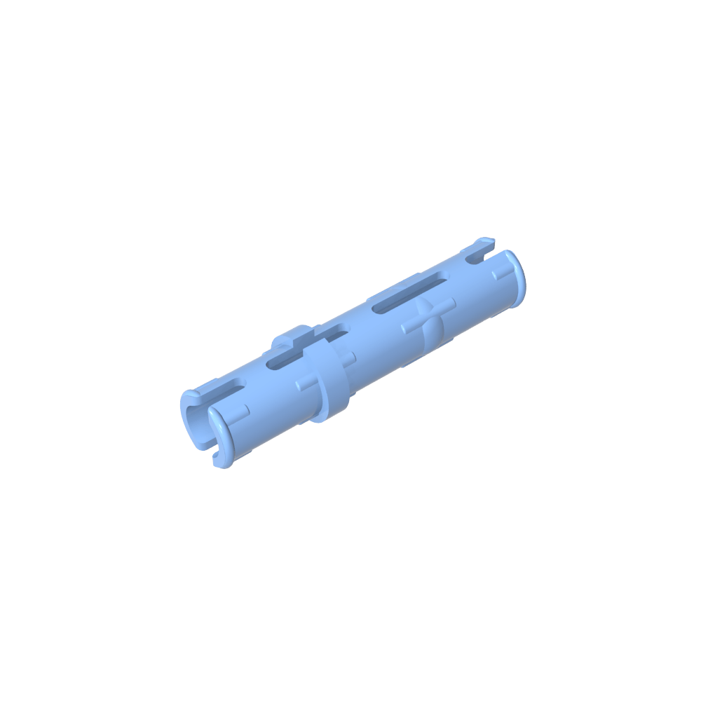 Pasador técnico largo con crestas de fricción longitudinales y 2 ranuras centrales-MyGobricksEs