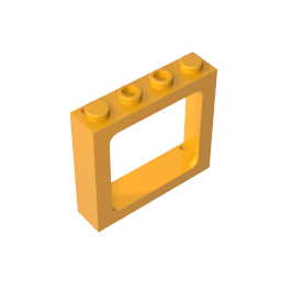 Ventana de tren de 1 x 4 x 3 con orificios para contraventanas y montantes sólidos en los extremos-MyGobricksEs