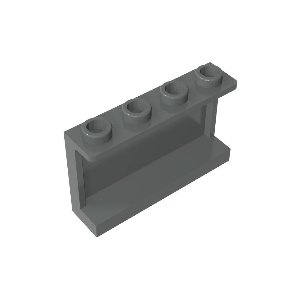 Panel 1 x 4 x 2 con soportes laterales - Montantes huecos-MyGobricksEs