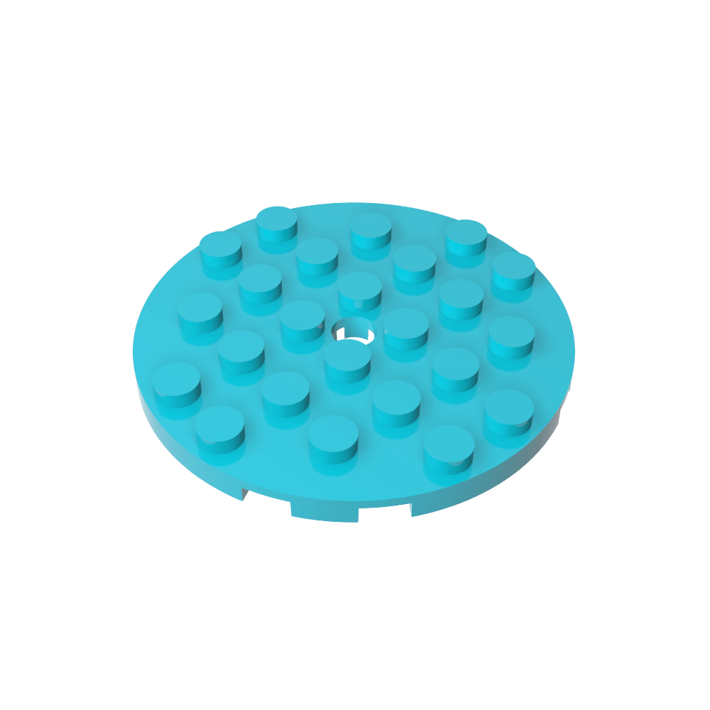 Plato redondo 6 x 6 con agujero-MyGobricksEs