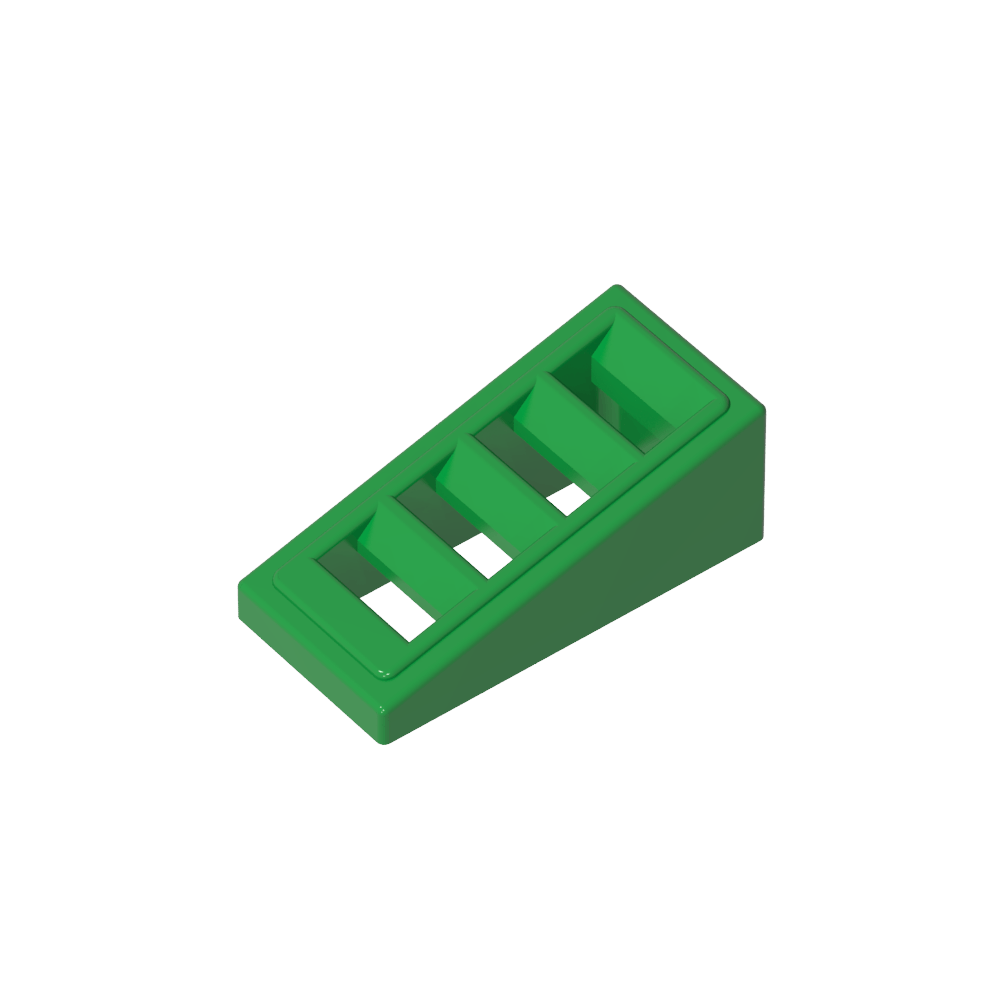 Pendiente 18° 2 x 1 x 2/3 con 4 ranuras-MyGobricksEs