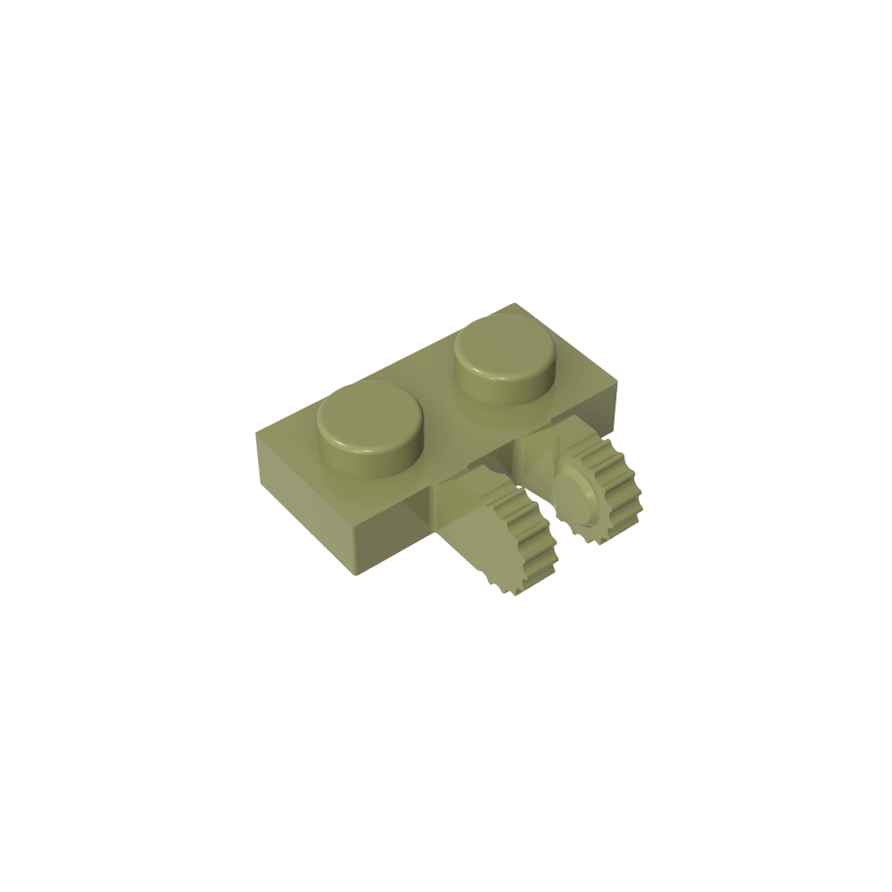 Placa de bisagra 1 x 2 con bloqueo con 2 dedos en el costado, 9 dientes-MyGobricksEs