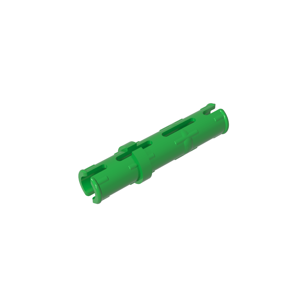 Pasador técnico largo con crestas de fricción longitudinales y 2 ranuras centrales-MyGobricksEs