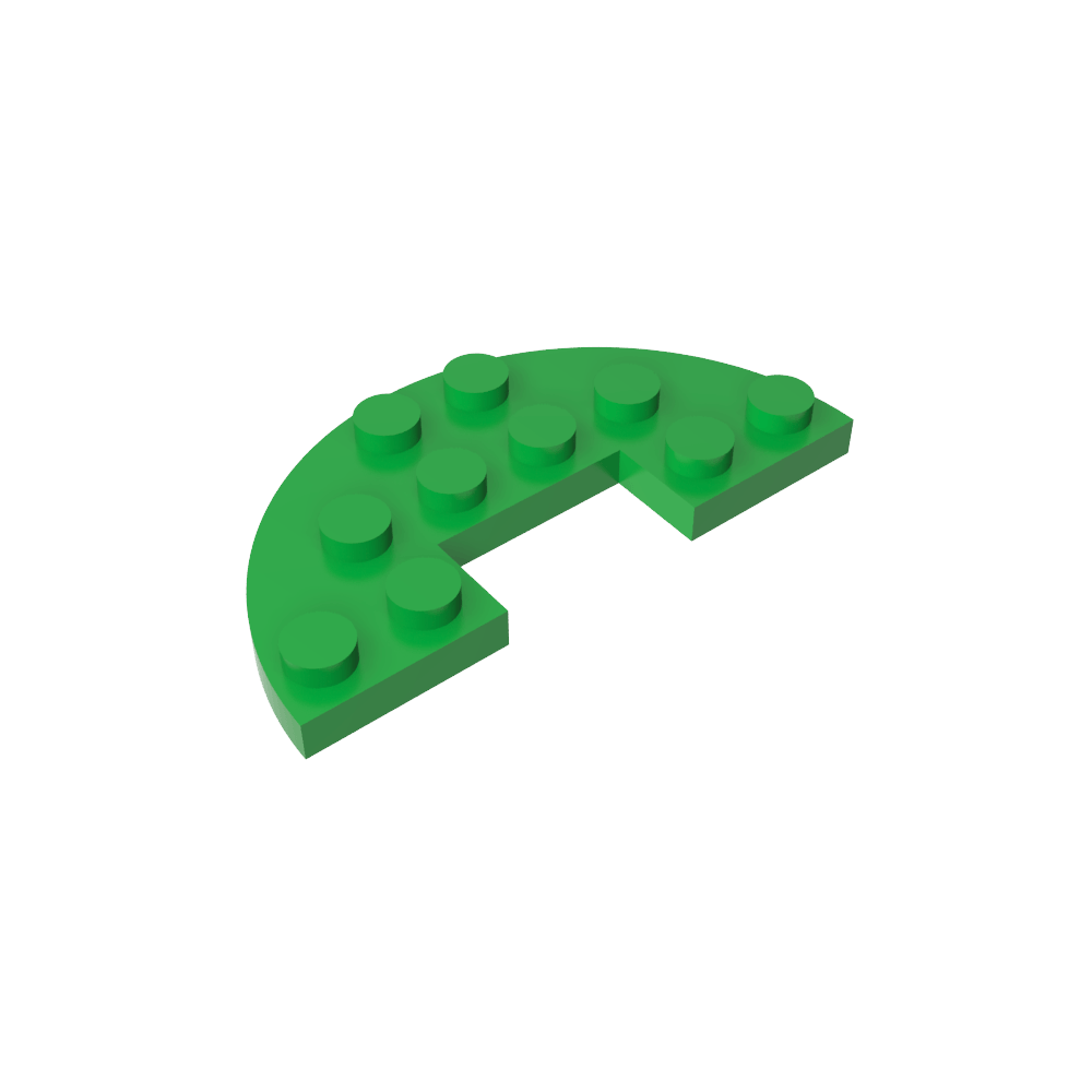 Plato redondo de media pieza de 3 x 6 con recorte de 1 x 2-MyGobricksEs