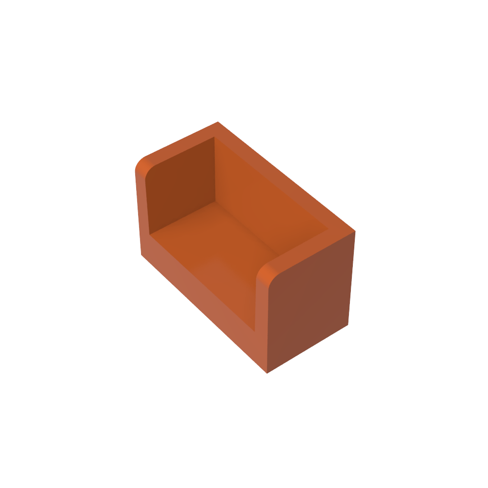 Panel 1 x 2 x 1 con esquinas redondeadas y 2 lados-MyGobricksEs