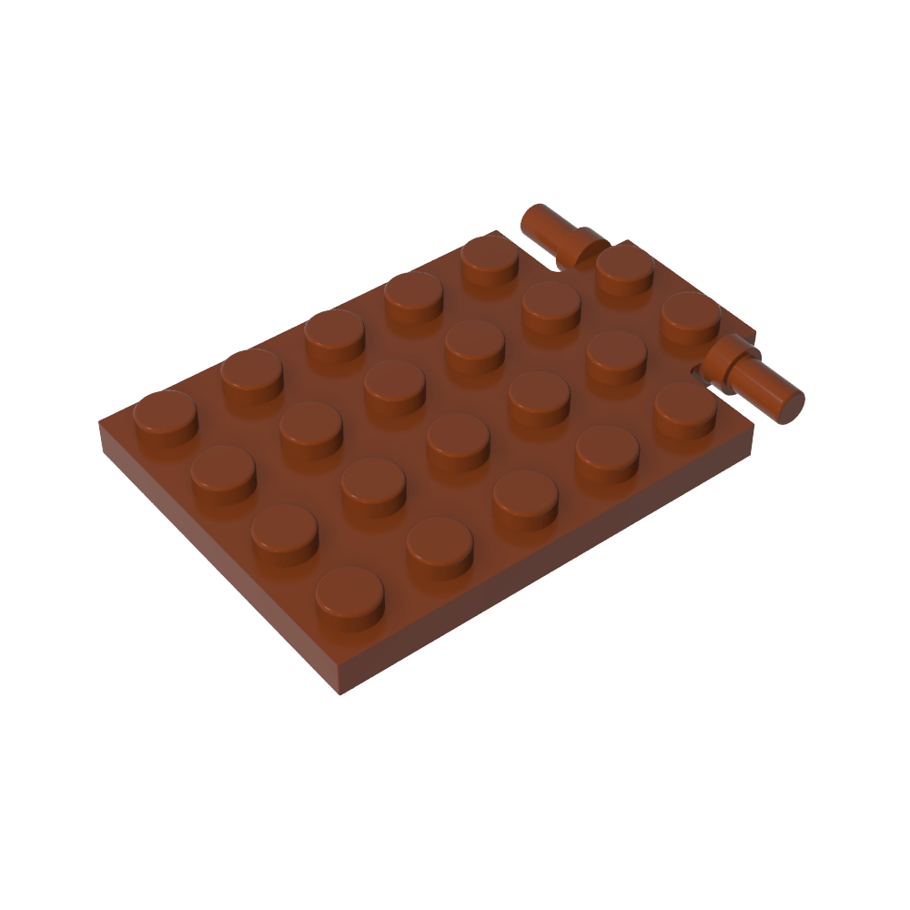 Placa especial 4 x 6 con bisagra para trampilla [pasadores largos]-MyGobricksEs