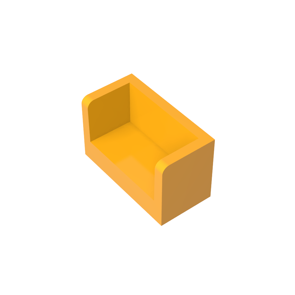 Panel 1 x 2 x 1 con esquinas redondeadas y 2 lados-MyGobricksEs