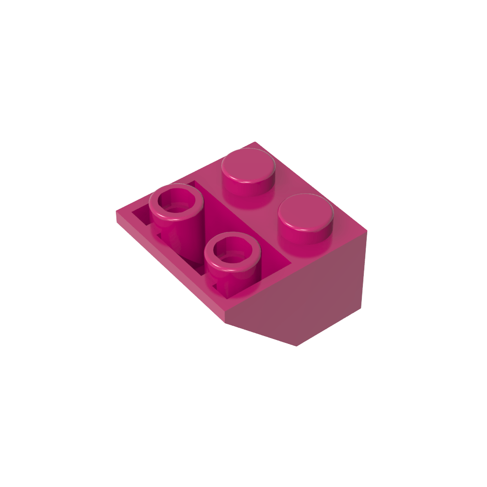 Pendiente invertida de 45° 2 x 2 [Pasador inferior ovoide, orificios para pernos del tamaño de una barra]-MyGobricksEs
