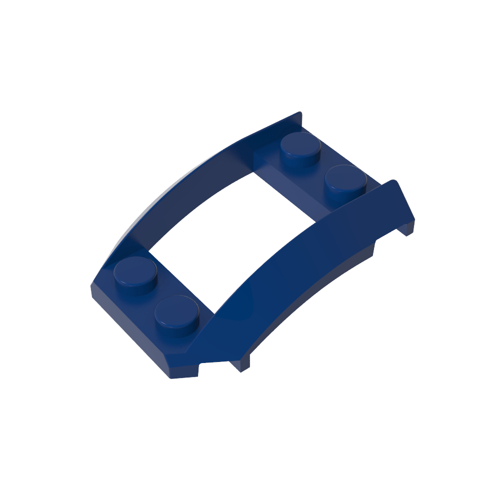 Paso de rueda, cuña 4 x 3 abierta con recorte y cuatro pernos-MyGobricksEs