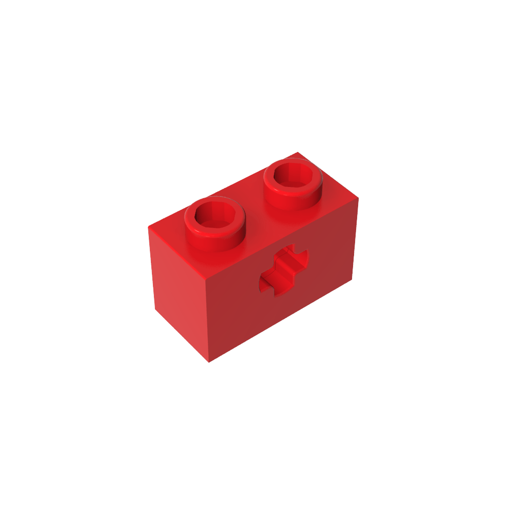 Technic Brick 1 x 2 con orificio para eje tipo 1 [+ abertura] y pasador inferior-MyGobricksEs