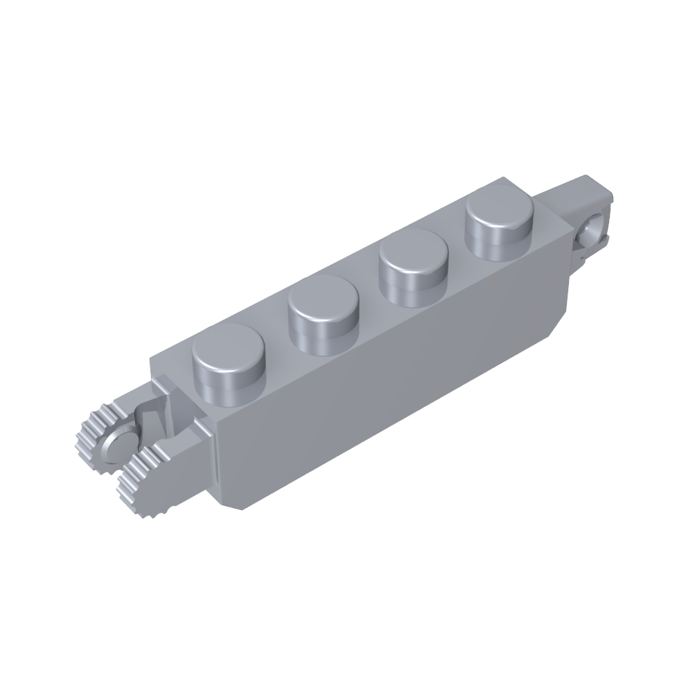 Bisagra de ladrillo de 1 x 4 con bloqueo con 1 dedo en el extremo vertical y 2 dedos en el extremo vertical-MyGobricksEs