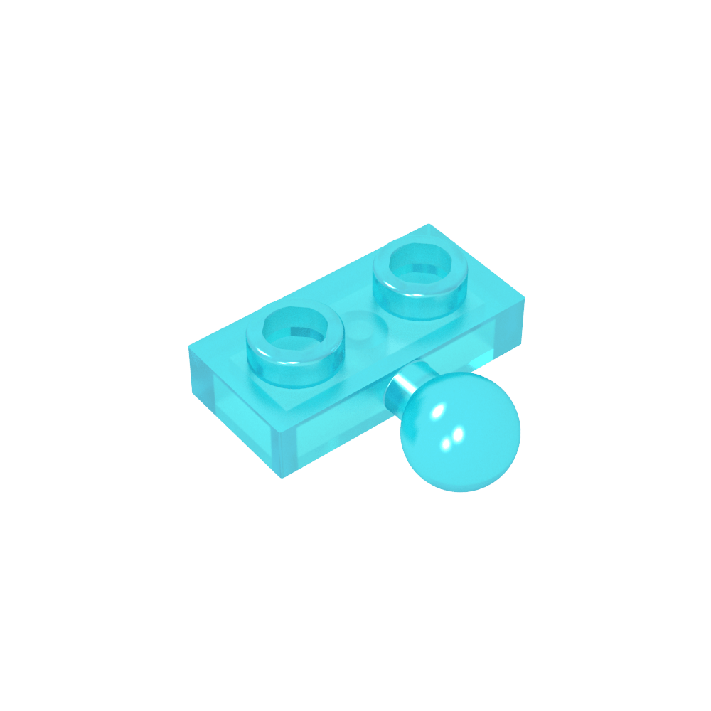Placa especial 1 x 2 con bola de remolque central lateral de 5,9 mm-MyGobricksEs