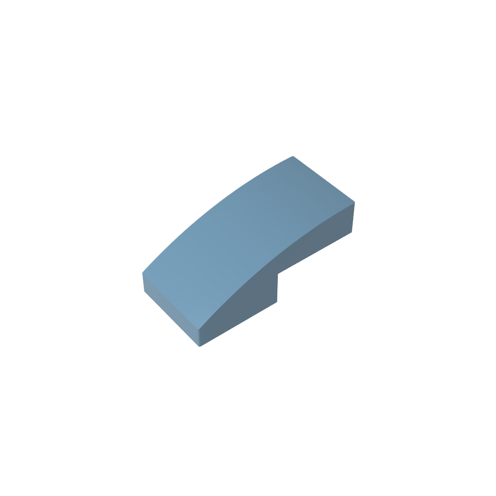 Pendiente curva 2 x 1 sin montantes [1/2 arco]-MyGobricksEs