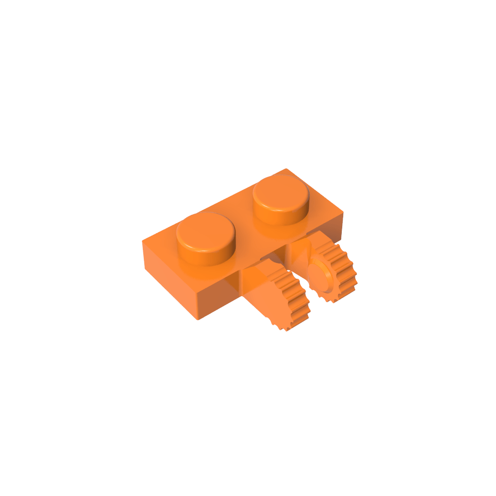 Placa de bisagra 1 x 2 con bloqueo con 2 dedos en el costado, 9 dientes-MyGobricksEs