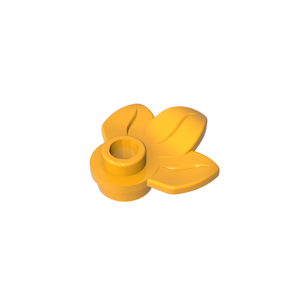 Planta, Plato 1 x 1 Redondo con 3 Hojas-MyGobricksEs