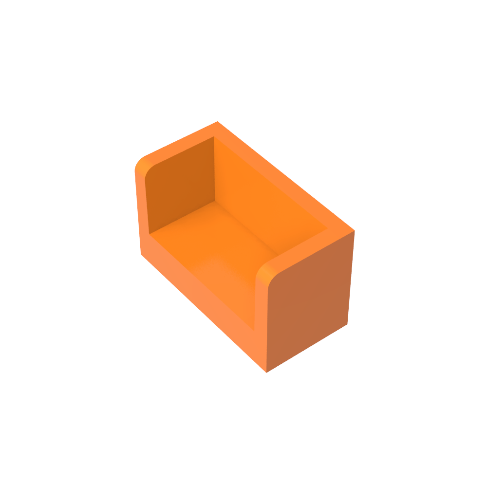 Panel 1 x 2 x 1 con esquinas redondeadas y 2 lados-MyGobricksEs