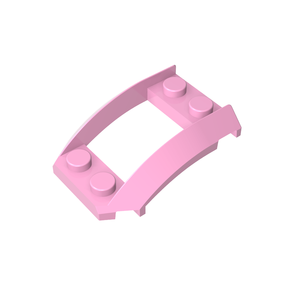 Paso de rueda, cuña 4 x 3 abierta con recorte y cuatro pernos-MyGobricksEs