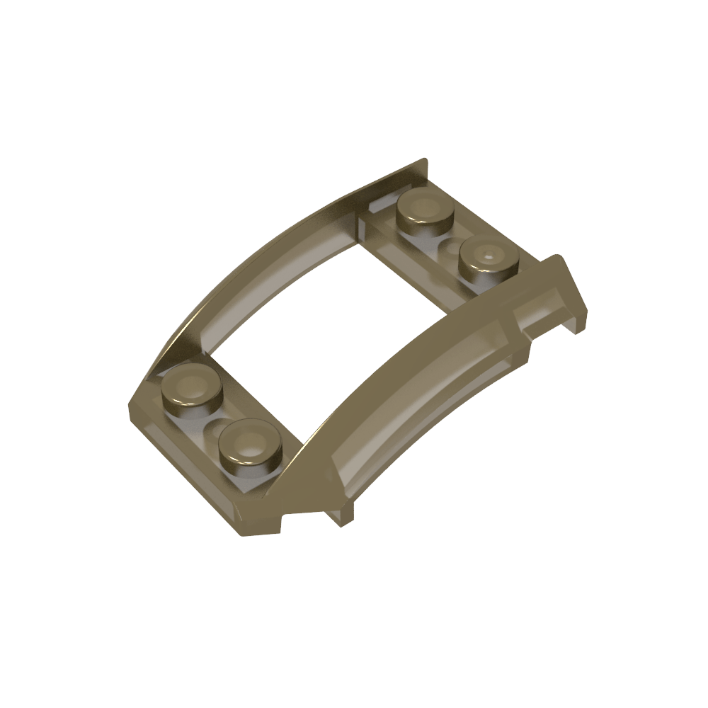 Paso de rueda, cuña 4 x 3 abierta con recorte y cuatro pernos-MyGobricksEs