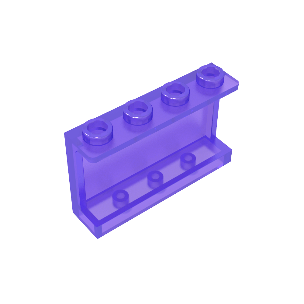 Panel 1 x 4 x 2 con soportes laterales - Montantes huecos-MyGobricksEs