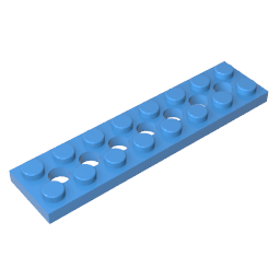 Placa técnica 2 x 8 [7 agujeros]-MyGobricksEs