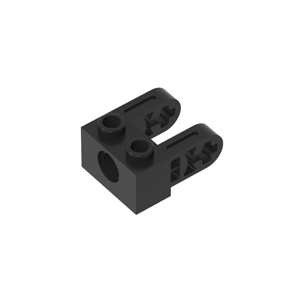 Ladrillo técnico 1 x 2 con agujeros y extensiones de doble viga-MyGobricksEs